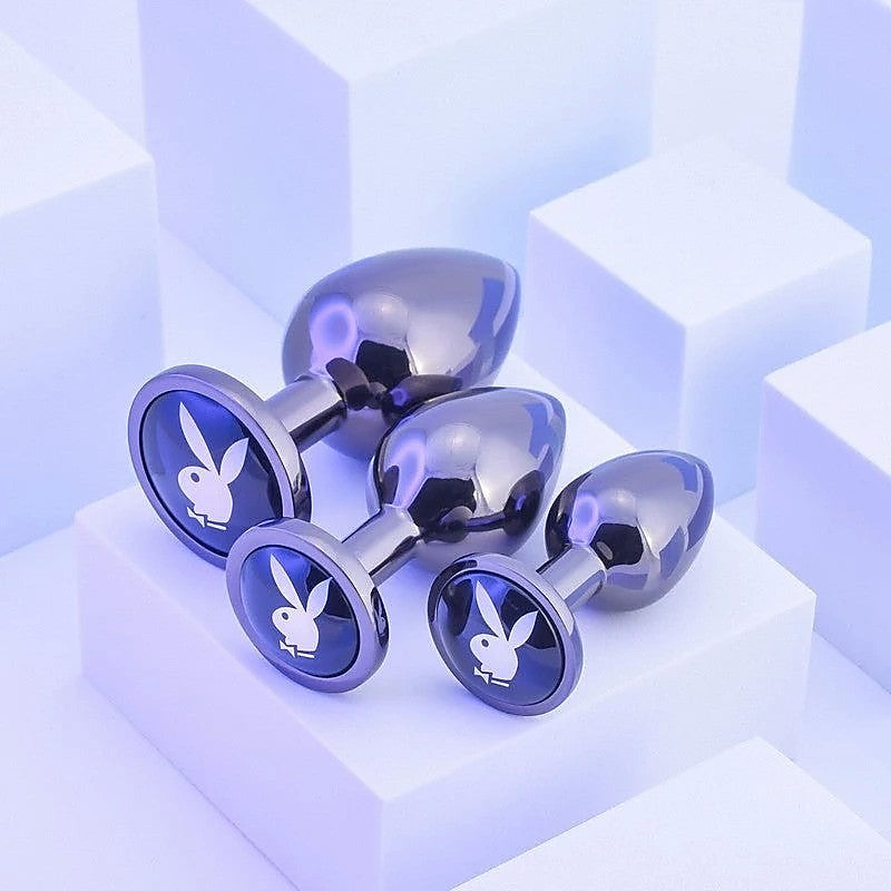 Playboy Pleasure 3 WAYS Metal Butt Plugs Set of 3 Sizes - Butt Plugs