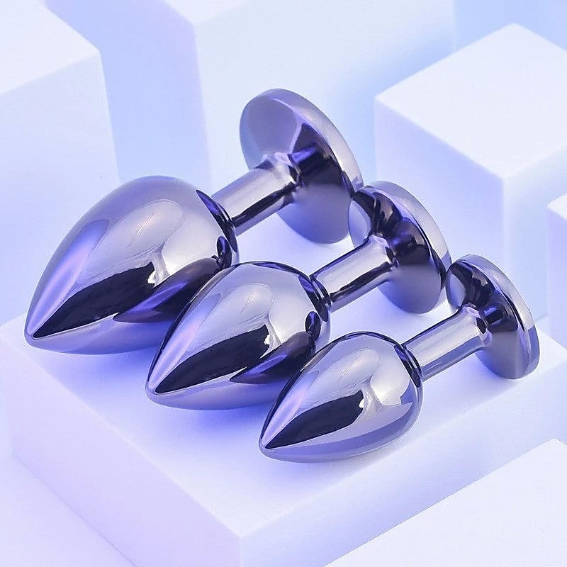 Playboy Pleasure 3 WAYS Metal Butt Plugs Set of 3 Sizes - Butt Plugs
