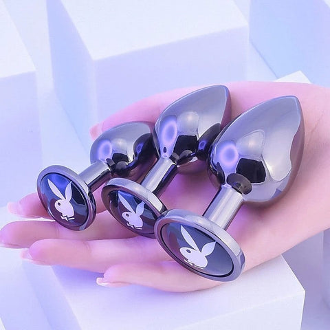 Playboy Pleasure 3 WAYS Metal Butt Plugs Set of 3 Sizes - Butt Plugs