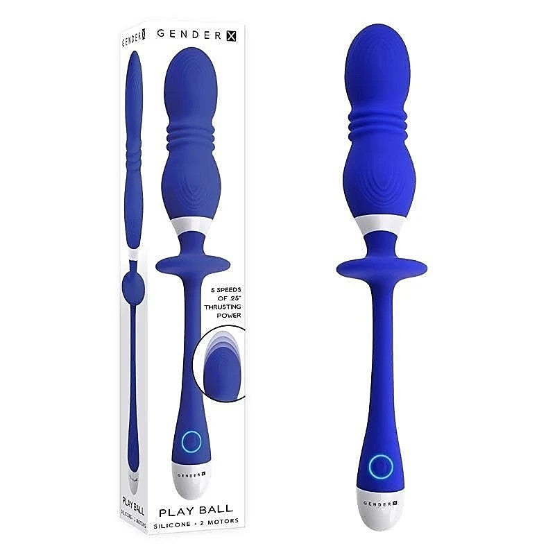 Gender X PLAY BALL Blue - Innovative Thrusting and Vibrating Orbs - Anal Vibrators