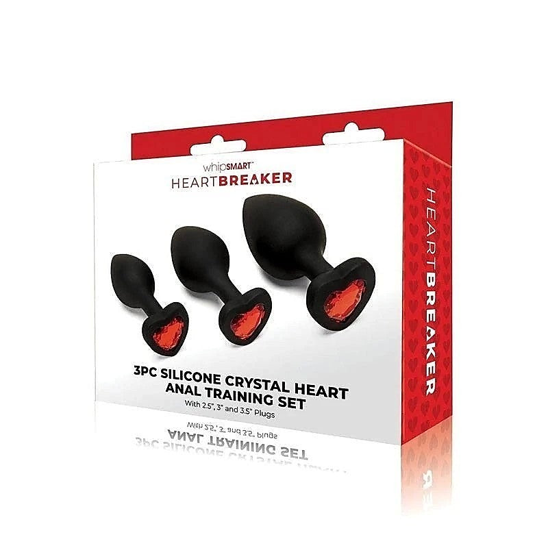 Crystal Heart Anal Training Set - Discover Pleasure at Your Pace - Butt Plugs