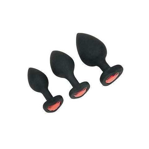 Crystal Heart Anal Training Set - Discover Pleasure at Your Pace - Butt Plugs