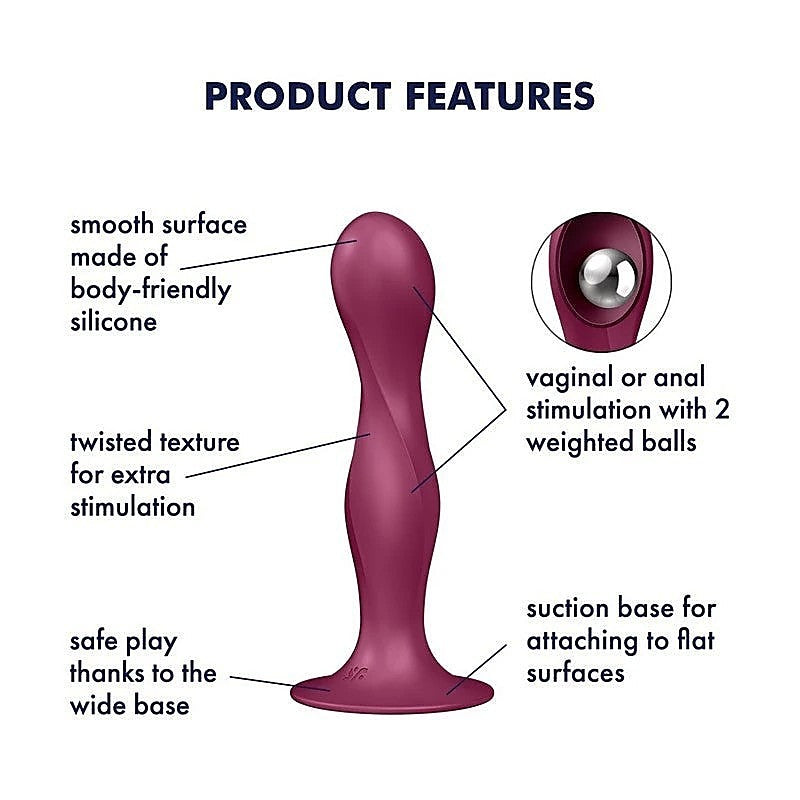 Double Ball-R Soft Silicone Dildo By Satisfyer - Butt Plugs