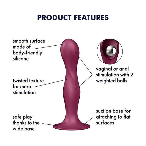Double Ball-R Soft Silicone Dildo By Satisfyer - Butt Plugs