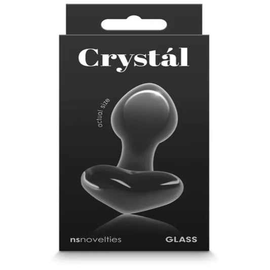 NS Novelties Crystal Heart Glass Butt Plug - Butt Plugs