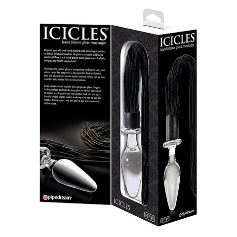Icicles No 49 Glass Butt Plug And Flogger - Glass Sex Toys