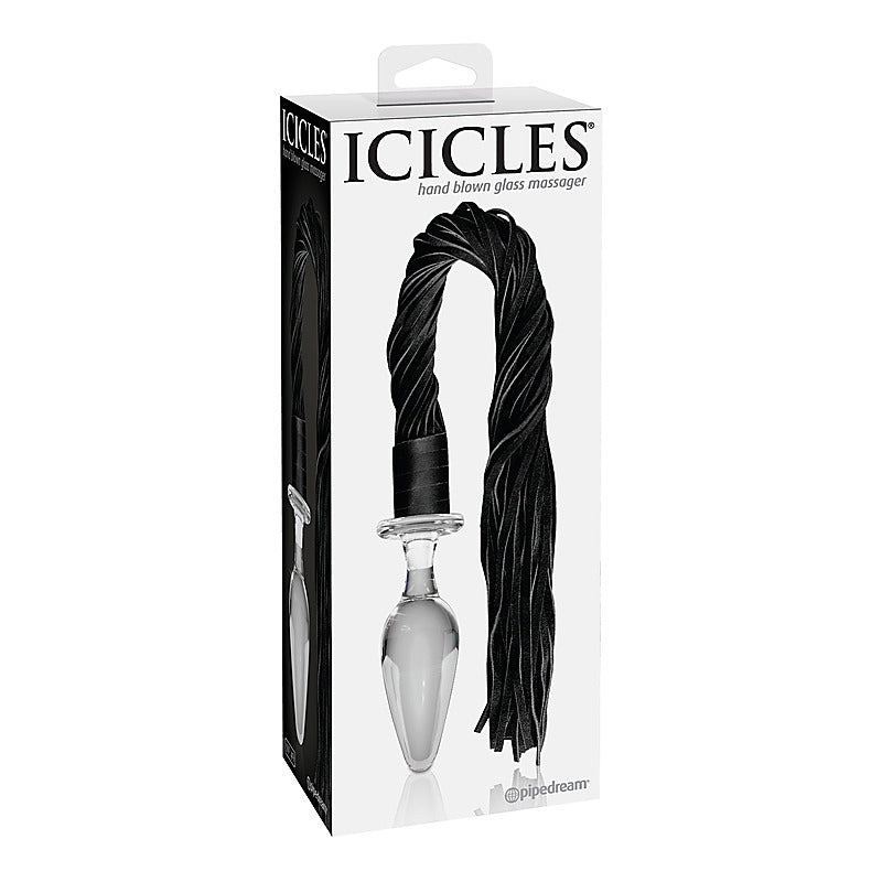 Icicles No 49 Glass Butt Plug And Flogger - Glass Sex Toys