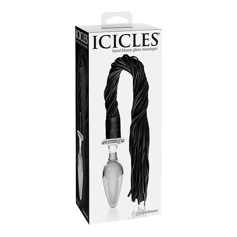 Icicles No 49 Glass Butt Plug And Flogger - Glass Sex Toys
