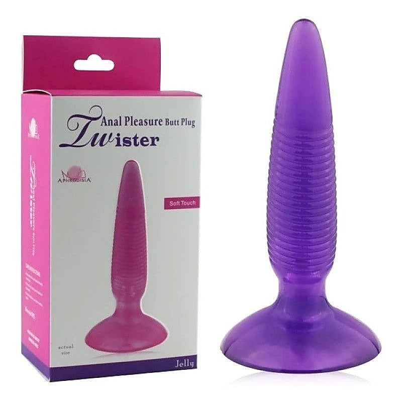 Aphrodisia Twister Vibrating Butt Plug Purple - Butt Plugs