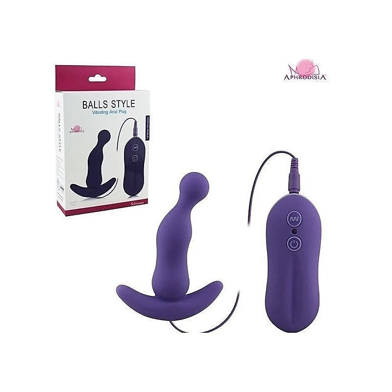 Curved Vibrating Anal Plug Purple by Aphrodisia - Prostate Toys