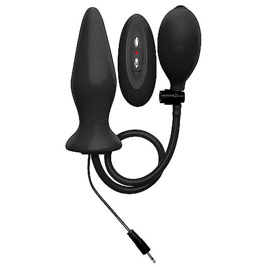 Ouch! Inflatable Vibrating Silicone Plug - Steel Sex Toys
