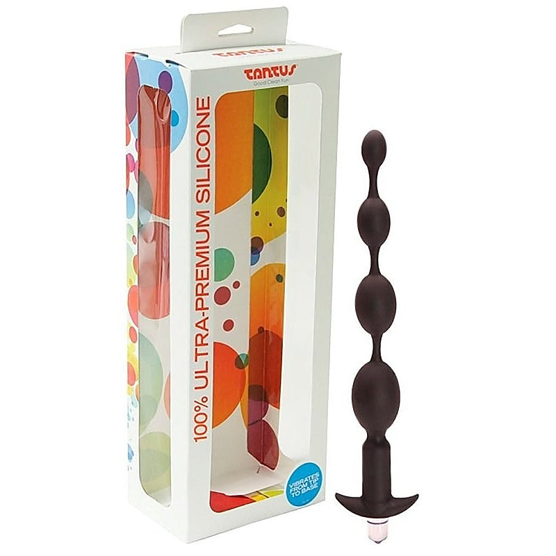 Tantus Vibrating Progressive Beads Black - Anal Beads and Balls