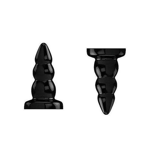 Bottom Line Rubber Butt Plug Black Model 6 By Shots Toys - Butt Plugs