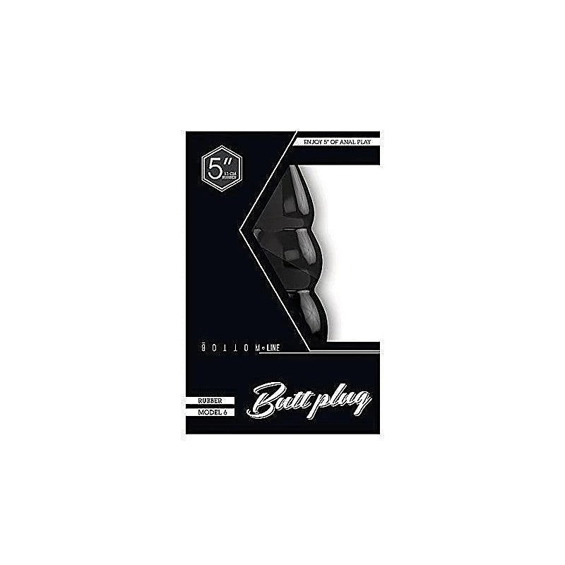Bottom Line Rubber Butt Plug Black Model 6 By Shots Toys - Butt Plugs