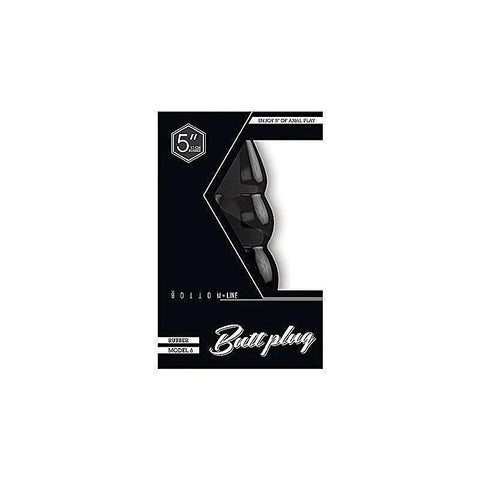 Bottom Line Rubber Butt Plug Black Model 6 By Shots Toys - Butt Plugs