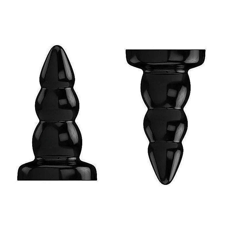 Bottom Line Rubber Butt Plug Black Model 6 By Shots Toys - Butt Plugs