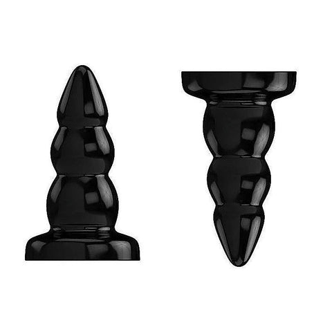 Bottom Line Rubber Butt Plug Black Model 6 By Shots Toys - Butt Plugs