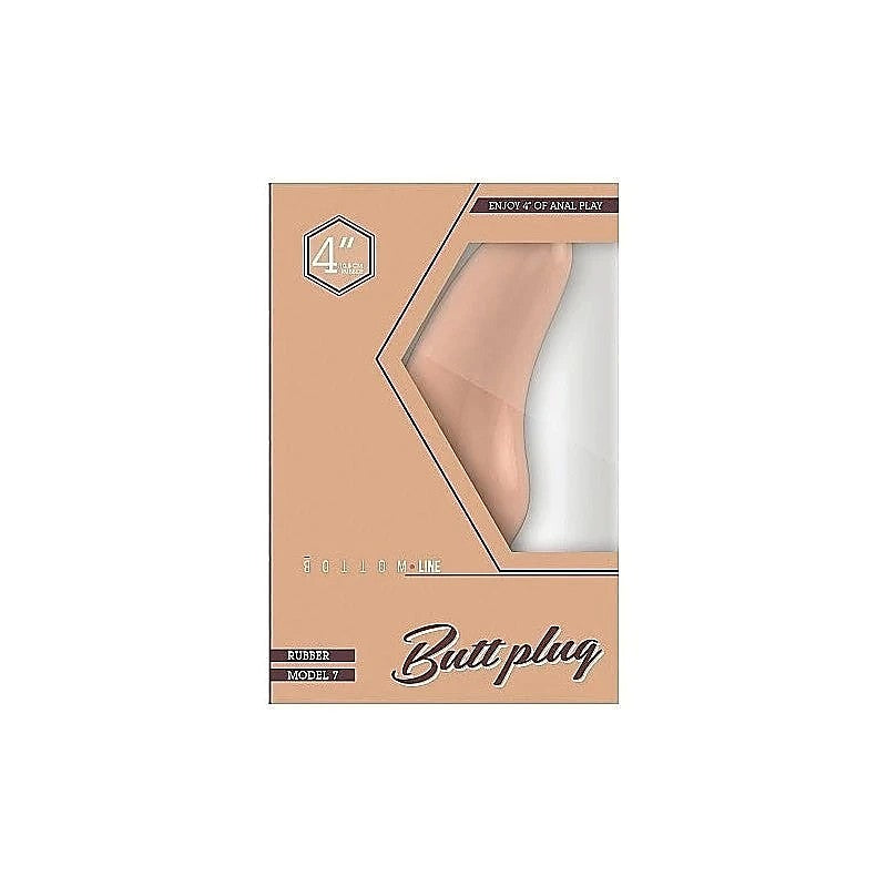 Bottom Line Rubber Butt Plug Flesh Model 7 By Shots Toys - Butt Plugs