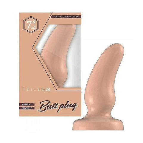 Bottom Line Rubber Butt Plug Flesh Model 7 By Shots Toys - Butt Plugs