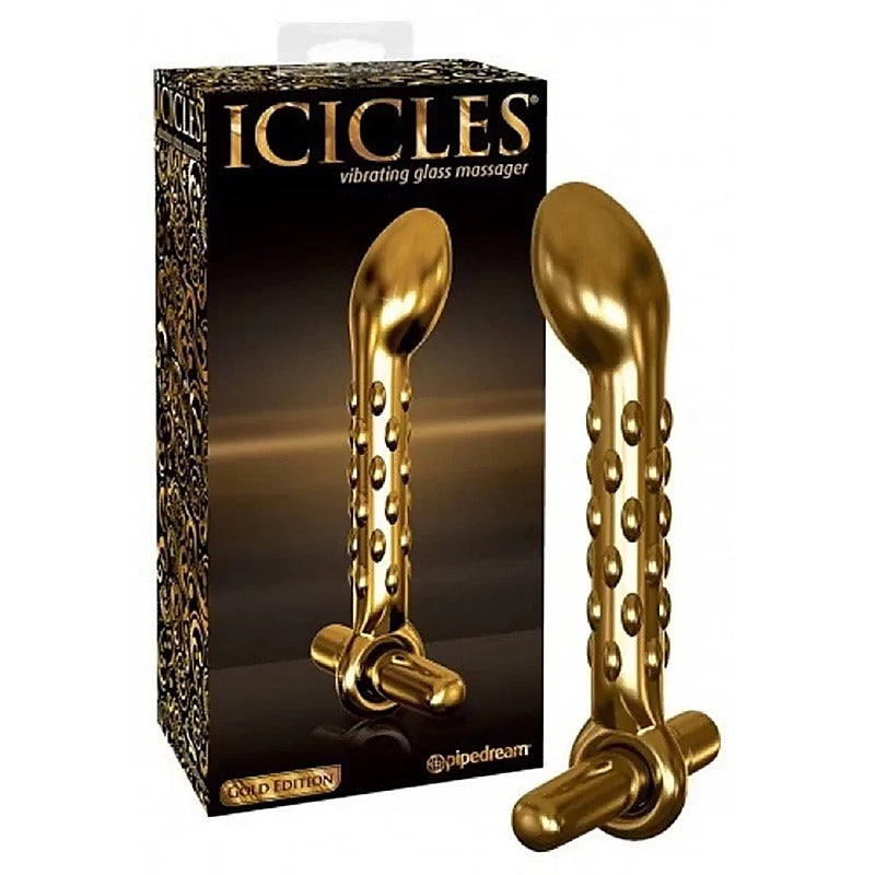 Icicles Gold Edition G07 Glass P-Spot Vibrator - Glass Sex Toys