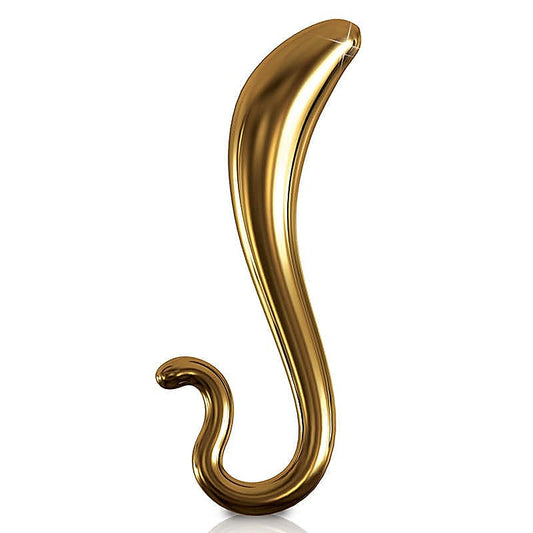 Pipedream Icicles Gold Edition G02 Curved Glass Dildo - Glass Sex Toys
