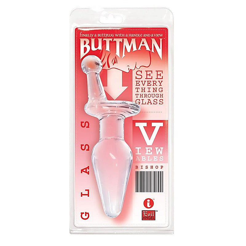 Buttman's Viewable Glass Butt Plug Bishop - Glass Sex Toys