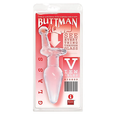 Buttman's Viewable Glass Butt Plug Bishop - Glass Sex Toys