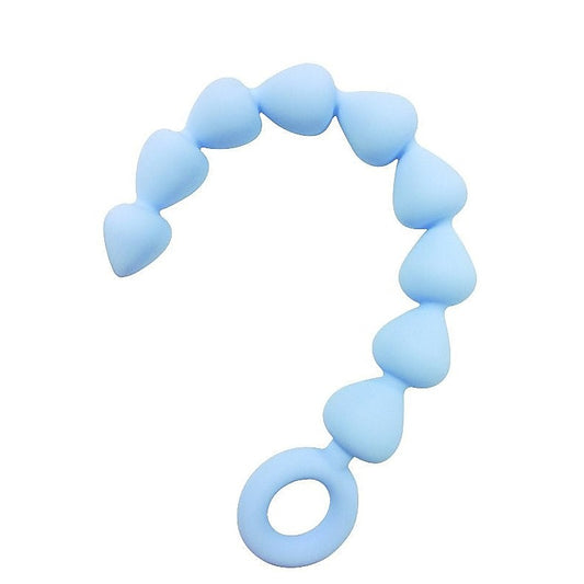 Sex In The Shower Blue Silicone Anal Beads By Sportsheets - Anal Beads and Balls