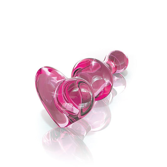 Pipedream Icicles No 75 Heart Shape Glass Anal Plug - Glass Sex Toys