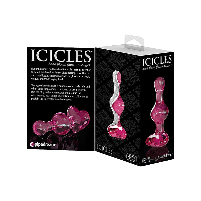 Icicles No. 75 Heart Shape Glass Anal Plug By Pipedream - Glass Sex Toys