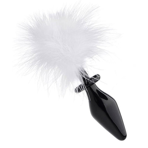 Fluffer Bunny Tail Glass Anal Plug - Glass Sex Toys