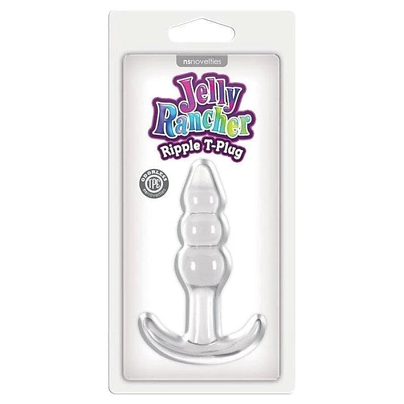 Jelly Rancher T Plug Ripple Clear By Ns Novelties - Butt Plugs