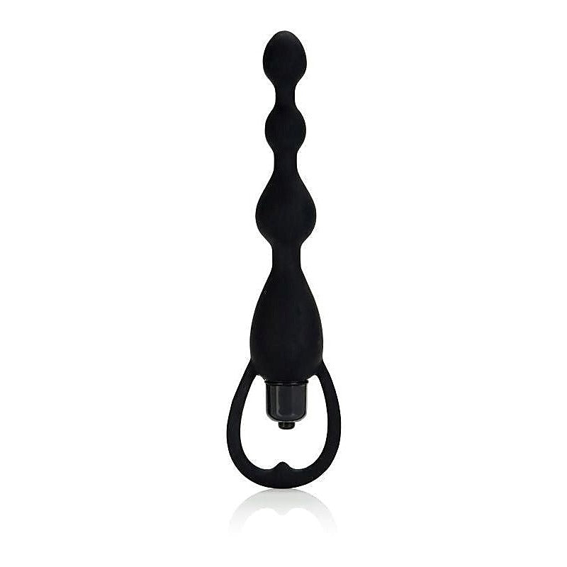 Silicone Vibrating Pleasure Anal Beads Black - Anal Beads and Balls