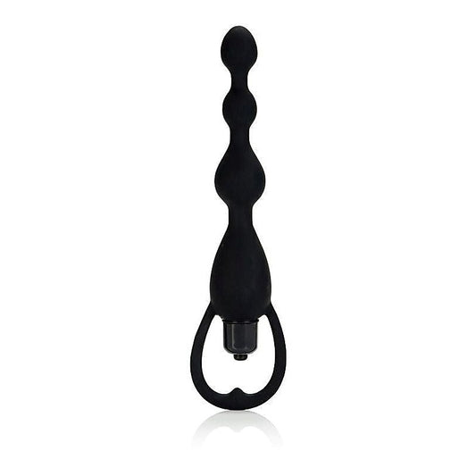 Silicone Vibrating Pleasure Anal Beads Black - Anal Beads and Balls