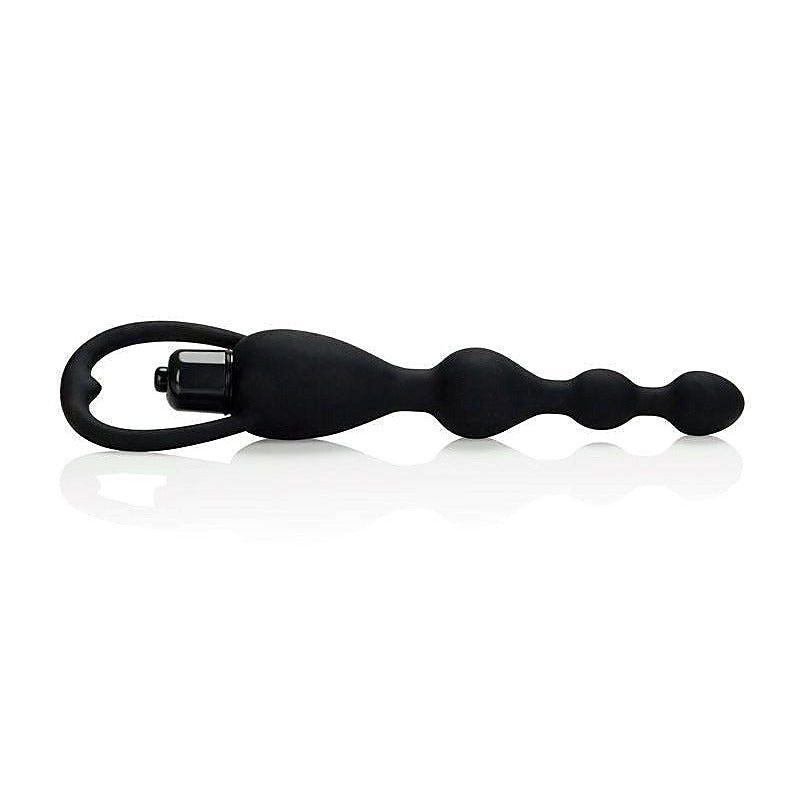 Silicone Vibrating Pleasure Anal Beads Black - Anal Beads and Balls