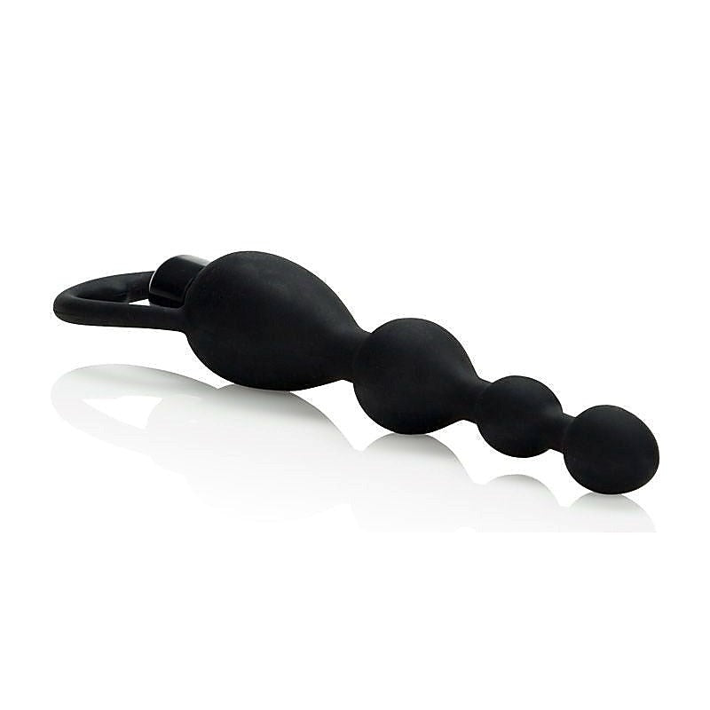 Silicone Vibrating Pleasure Anal Beads Black - Anal Beads and Balls