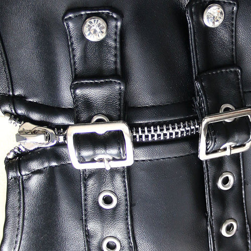 BDStyle Punk Style Leather Strappy Vest Fetish Wear Corset - - Her Fetish