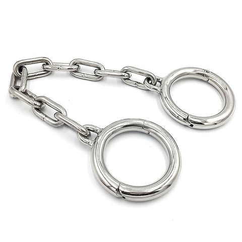 Heavy Duty BDSM Play Metal Ankle Cuffs with Chain
