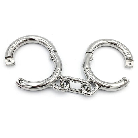 Heavy Duty BDSM Play Metal Ankle Cuffs with Chain