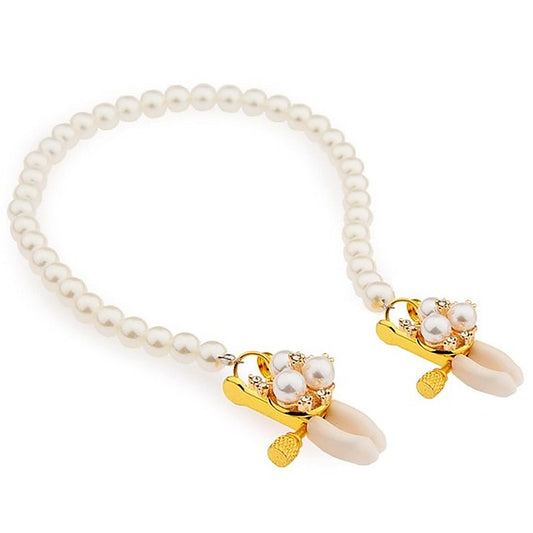 Naughty Nasty Nipple Clamps with Pearl - Breast and Nipple Toys