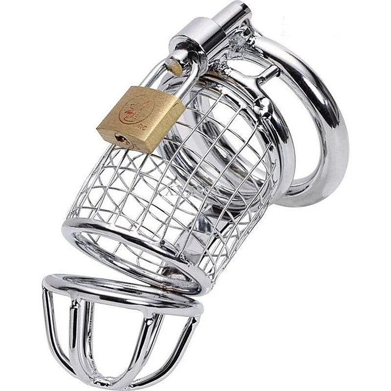 Caged Dragon Male Chastity Device Silver - Male Chastity