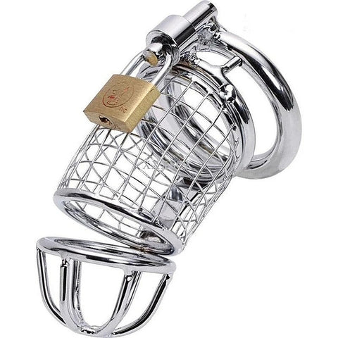 Caged Dragon Male Chastity Device Silver - Male Chastity