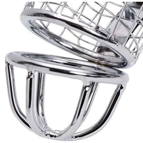 Caged Dragon Male Chastity Device Silver - Male Chastity