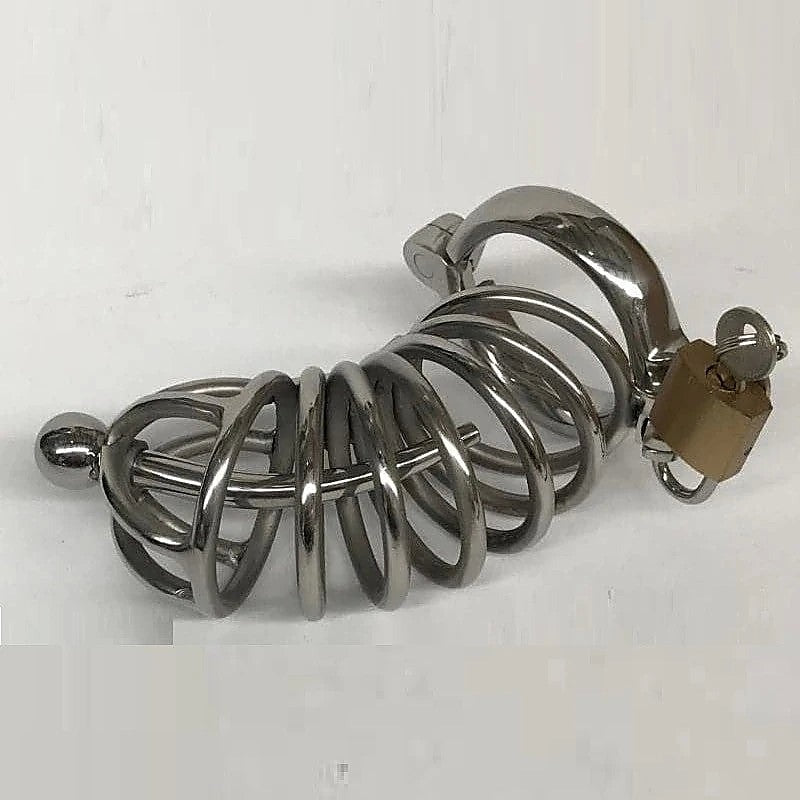 Instituted Cock Cage & Penis Plug Large - Male Chastity