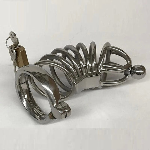 Instituted Cock Cage & Penis Plug Large - Male Chastity