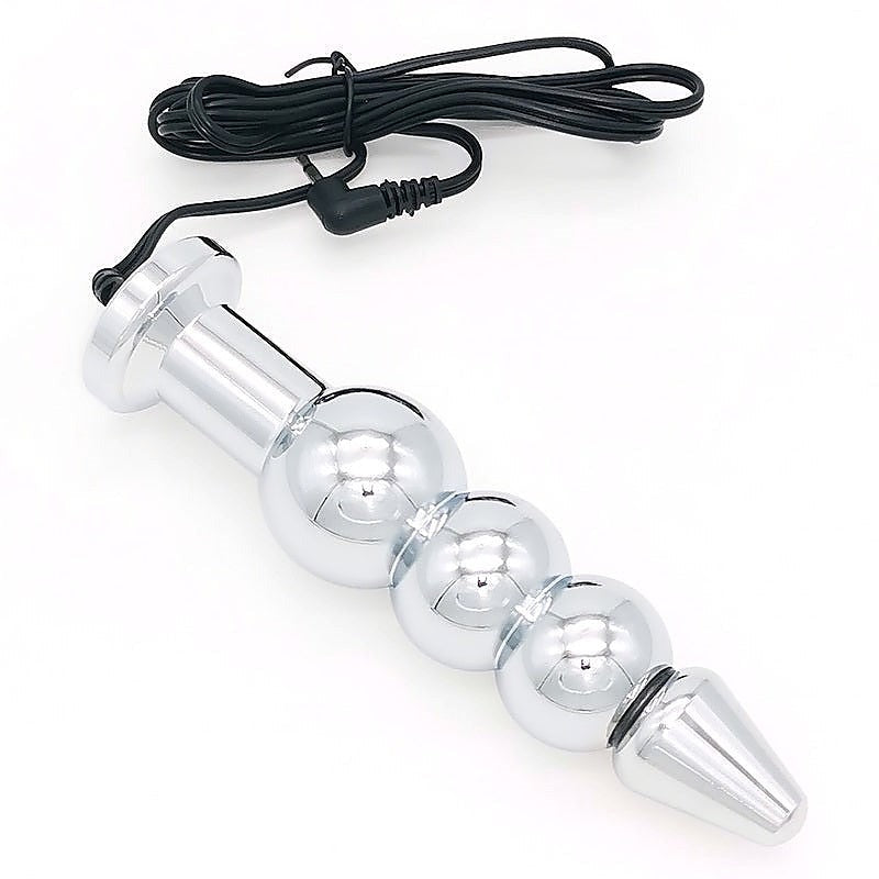 Bipolar Metal Electric Shock Butt Plug - L - Electro Sex