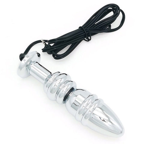 Bipolar Metal Electric Shock Butt Plug - M - Electro Sex