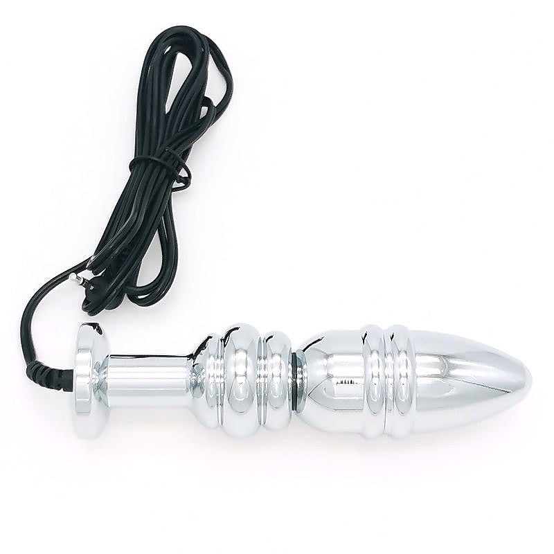 Bipolar Metal Electric Shock Butt Plug - M - Electro Sex