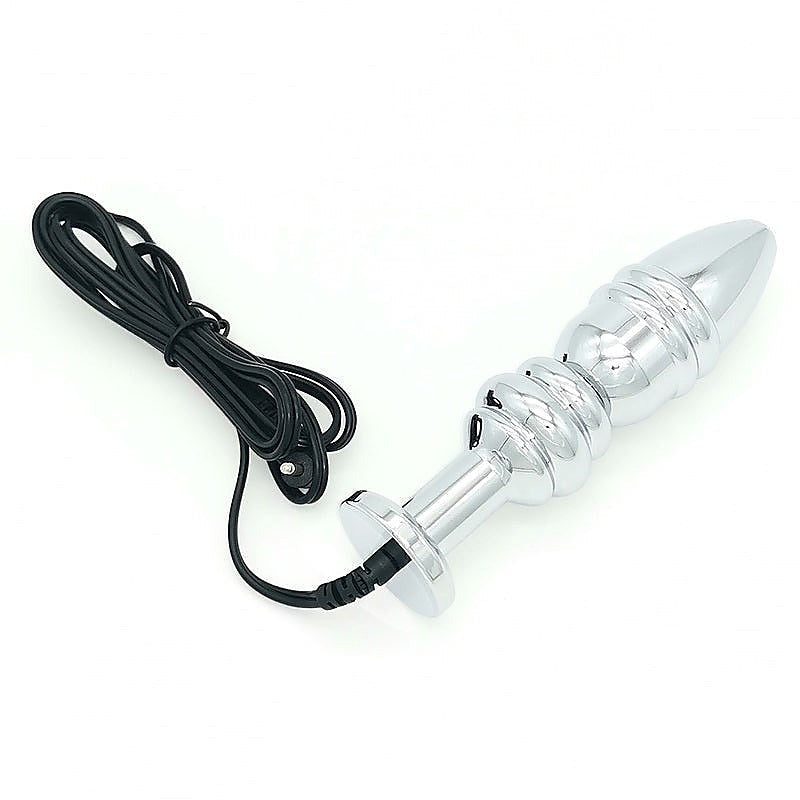 Bipolar Metal Electric Shock Butt Plug - M - Electro Sex