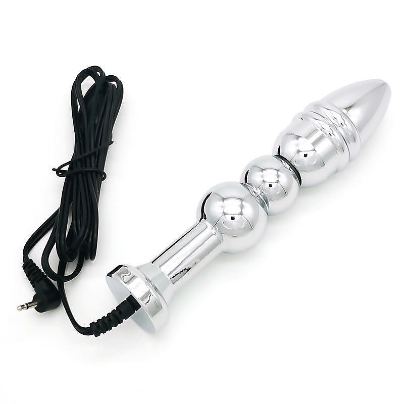 Bipolar Metal Electric Shock Butt Plug - P - Electro Sex